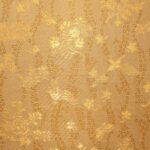 【期間限定】M-36　正絹合金襴(校倉織) 立涌に花蝶　5寸(約15㎝)カット　1枚